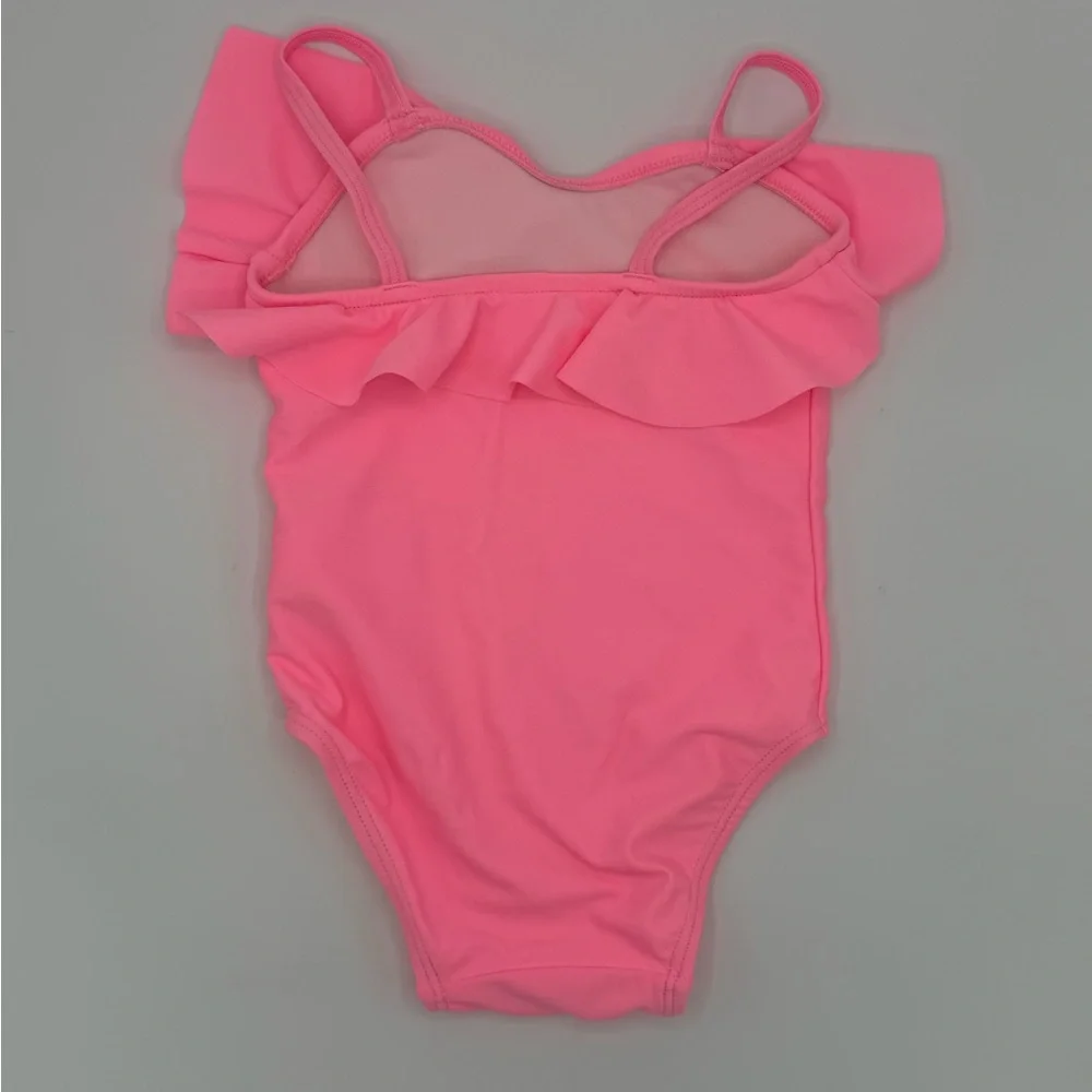 Baby Girls Old Navy Ruffle‎ Off-Shoulder Pink One-Piece Swimsuit
